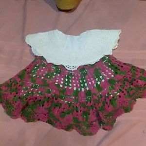 Baby girl crocheted dress lined possible  3-6 months